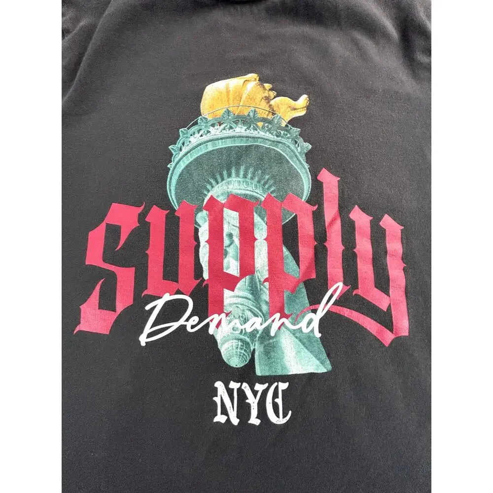 Supply & Demand NYC Kids Medium Graphic T Shirt Black StatueLiberty Streetwear - Picture 3 of 8